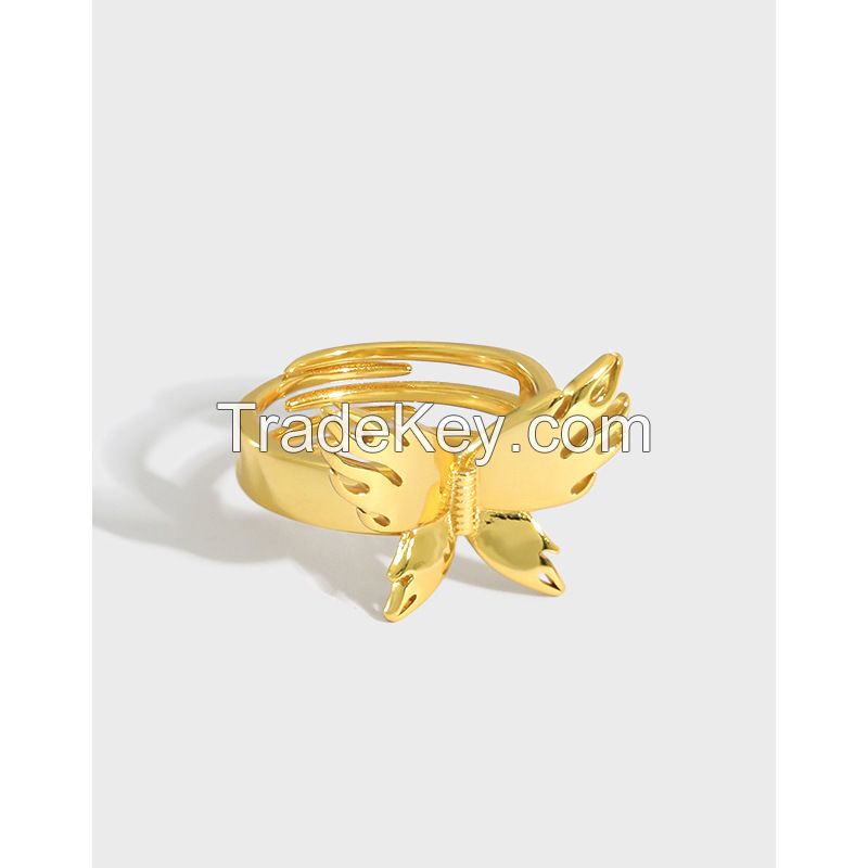 Butterfly ring design gold