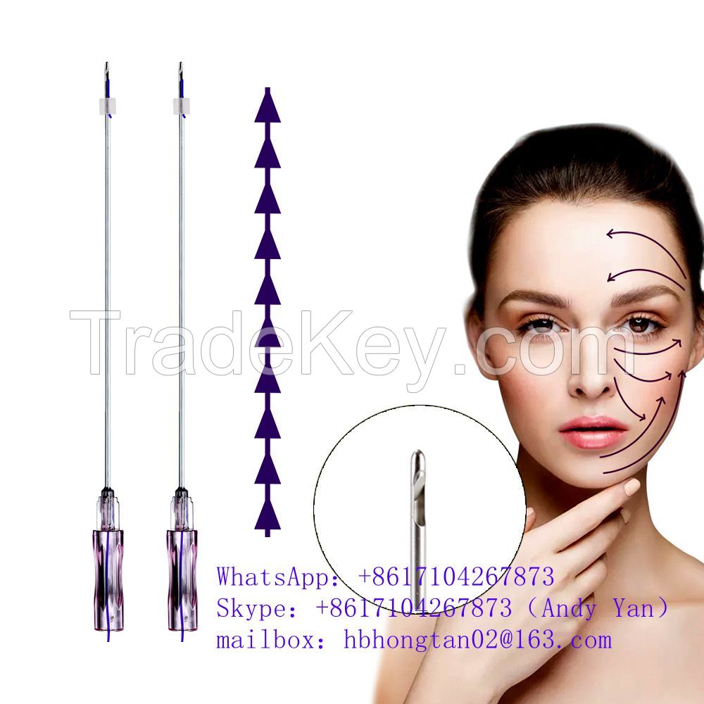 High Quality Beauty Line Face Lift 18g 100mm Fish Bone Press Cog Thread Pdo With W Needle