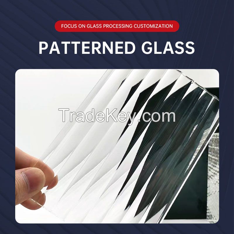 Custom embossed series ultra-white patterned glass (one square)