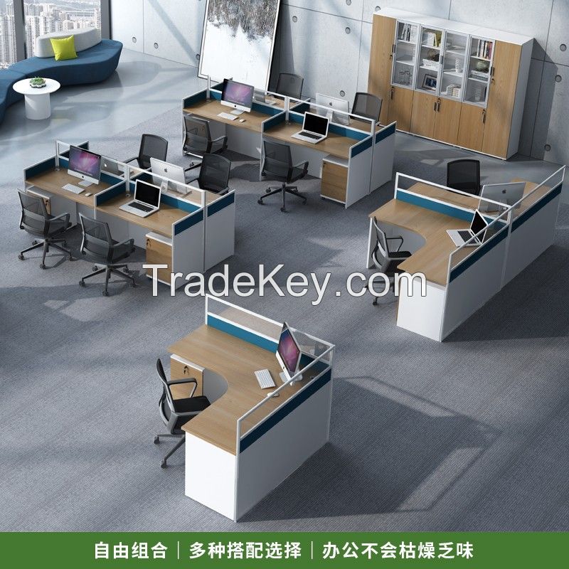 Desk with filing cabinet, 1seat/2/4seats, please contact customer service before ordering  