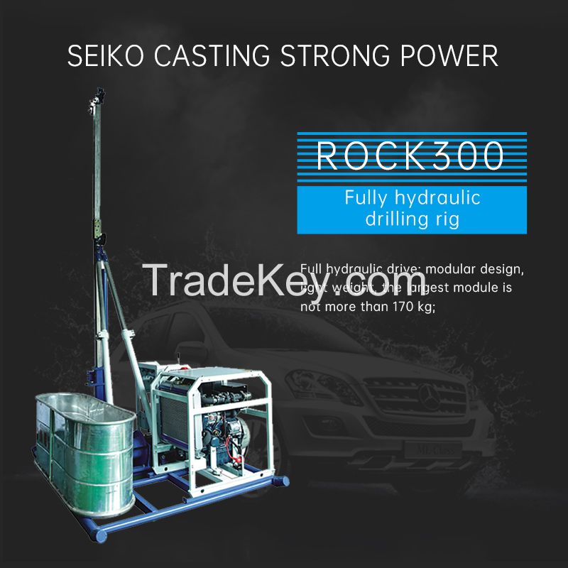 Made in China ROCK300 Fully Hydraulic Portable Drilling Rig