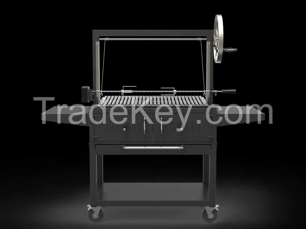 Santa Maria Barbecue Grill Argentina Series Height Adjustable BBQ Grill for Wood or Charcoal Burning