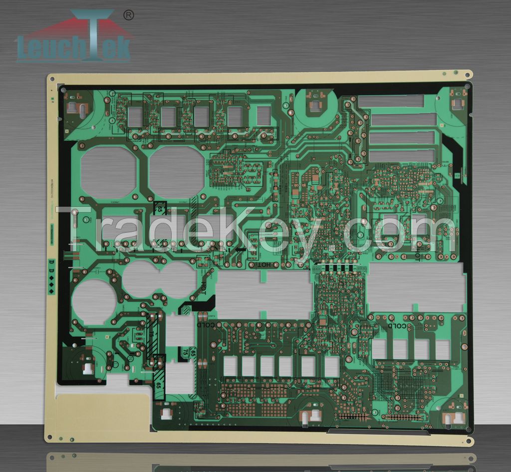 single Electronic TV PCB printed circuit board in Aluminum Basic FR4 CEM3