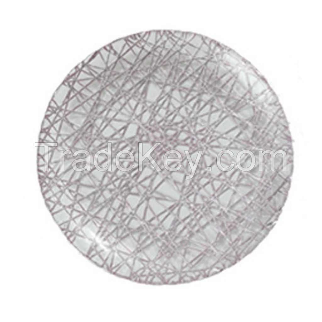 China Manufacturer Customizable 13 Inch Nordic Style Light Luxury  Glass Plate For Party