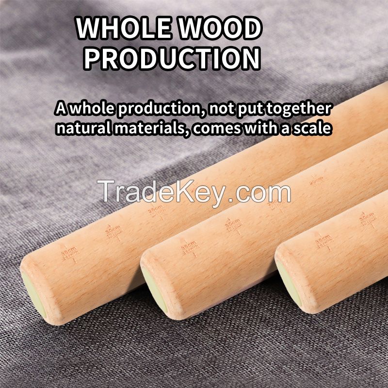 Eco-friendly Material High Quality Rolling Pin Solid Wood Rolling Pin (from 20,000 Orders)