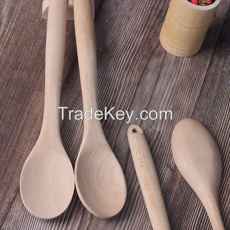  Environmentally friendly material high quality bamboo spoon custom log wooden spoon (20000 starting order)