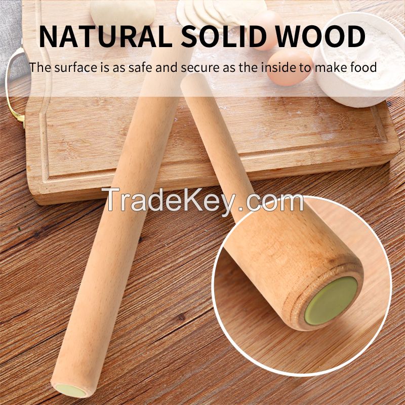 Eco-friendly material high quality rolling pin solid wood rolling pin (from 20,000 orders)