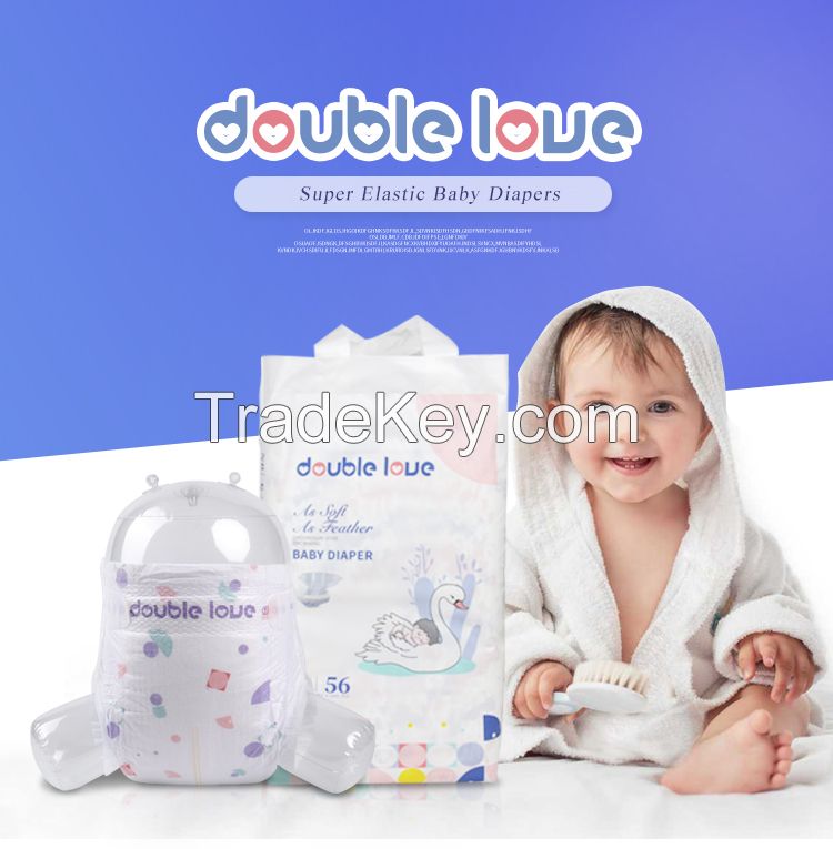 Double Love Baby Diaper OEM Ultra Thin Super Soft Grade A Wholesales Private Label