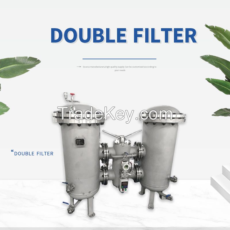YAOQUN Carbon steel double filter parallel purifier double switching filter