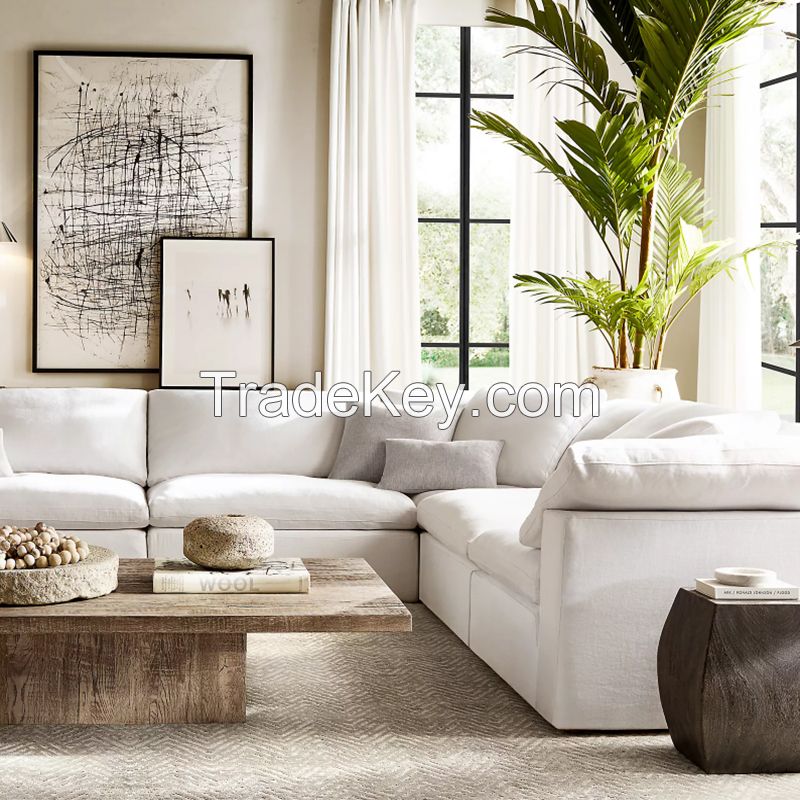 Modern minimalist cloud sofa cream style, minimalist and comfortable