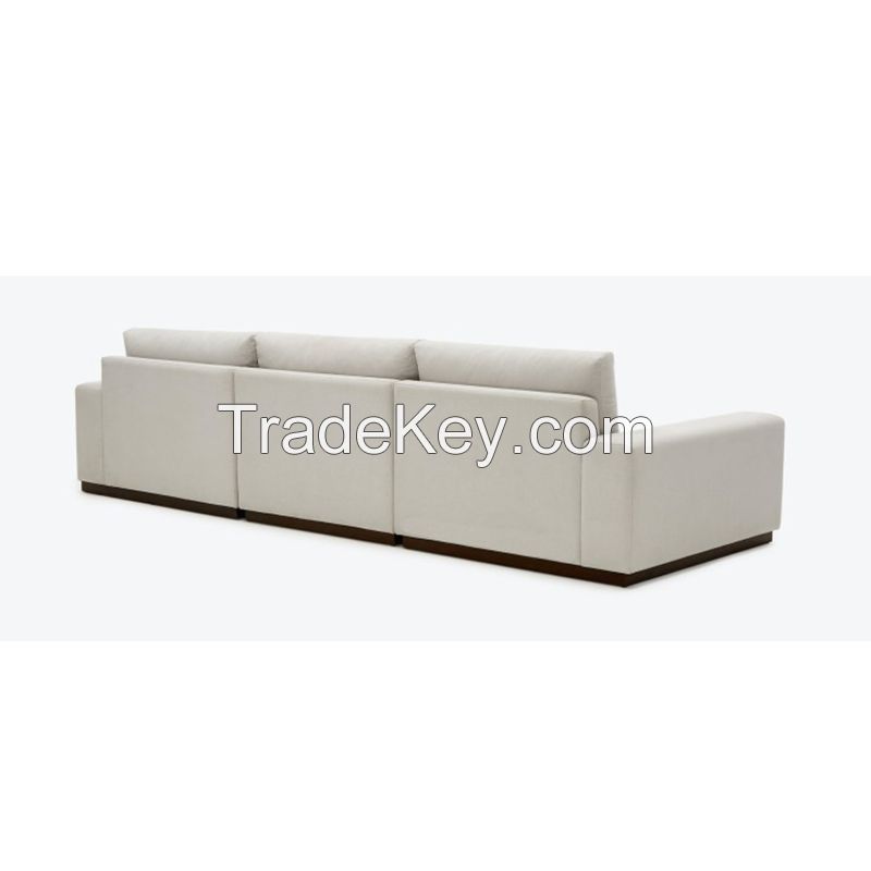 Fabric sofa tofu block three-person small apartment living room Nordic cream style Italian style is very simple