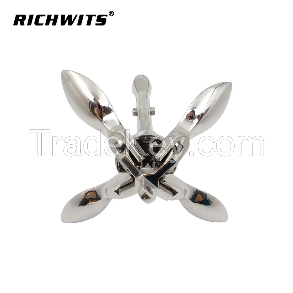 Marine Boat Yacht Accessories Boat Folding Grapnel Anchor Cast Stainle