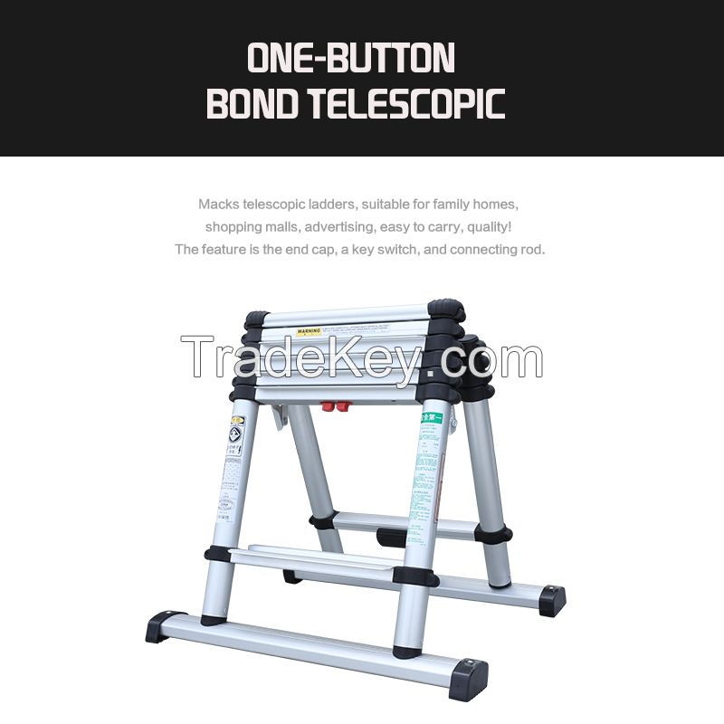 One-click retractable telescopic herringbone ladder (sold from three p