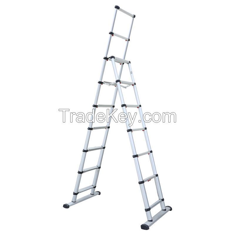 One-click retractable telescopic herringbone ladder (sold from three p