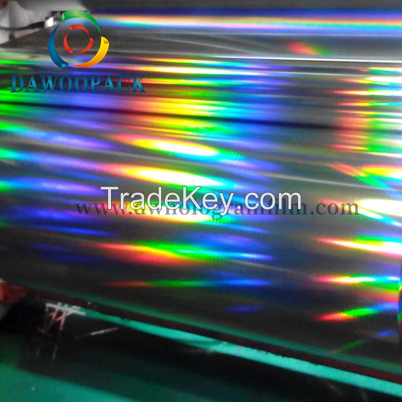silver metalized seamless rainbow pet hologram film