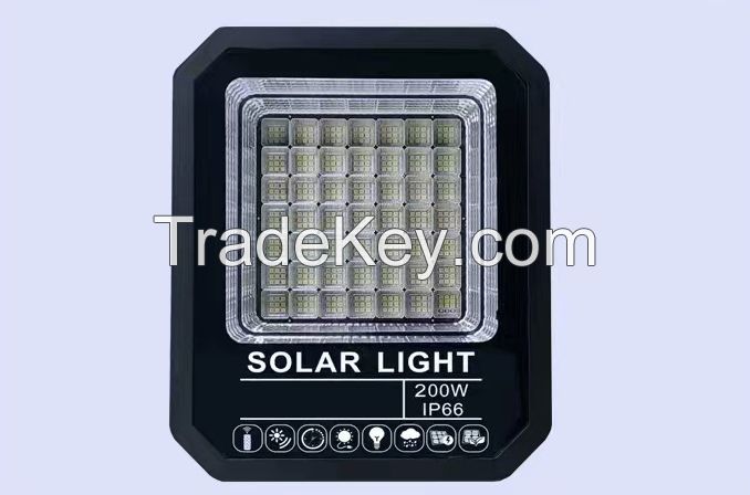 Solar Powered Outdoor Reflector Lighting Remote Control IP65 Waterproof 100W 200W 300W 500W LED Solar Flood Light