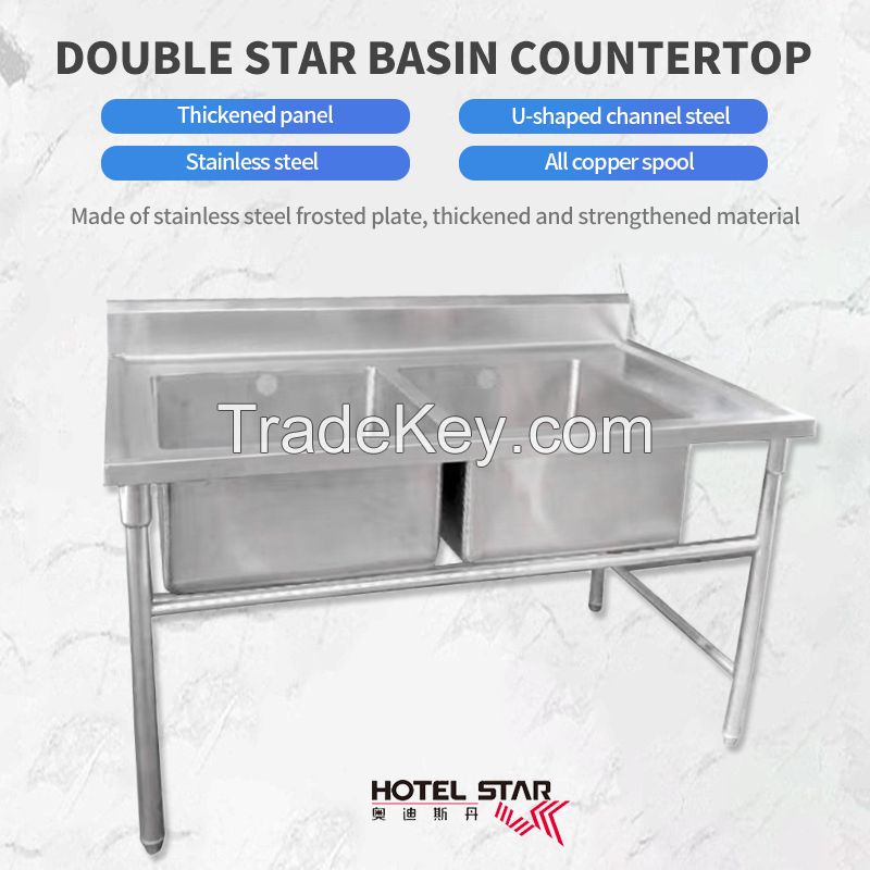 Kitchen double star sink counter