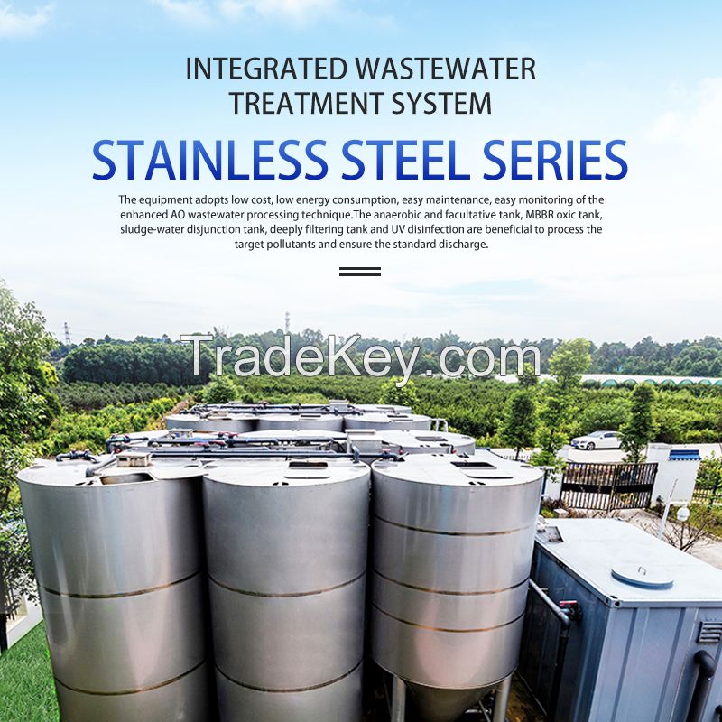 Township sewage treatment integrated wastewater treatment system Bishui stainless steel series hydraulic retention time 8 hours(please contact customer service to place an order)