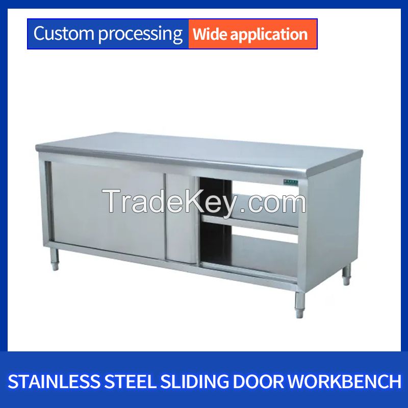 Kitchen stainless steel double-pass workbench
