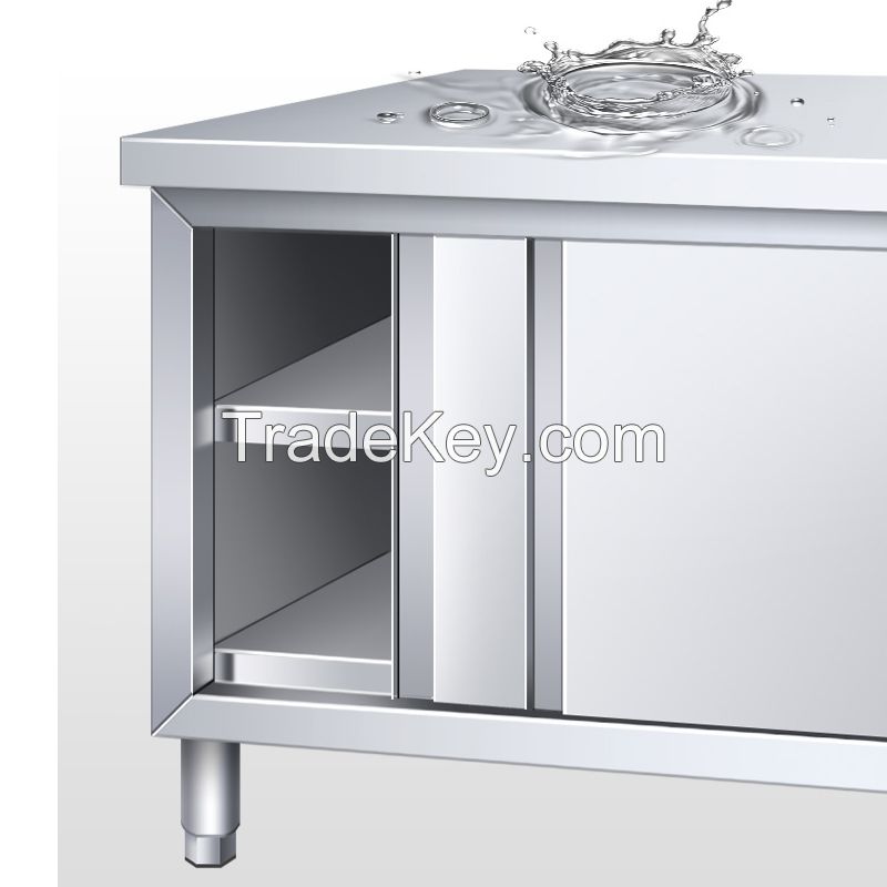 Kitchen stainless steel double-pass workbench