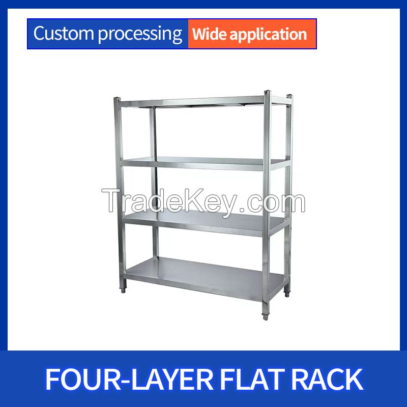 CFour-level flat stainless steel shelves