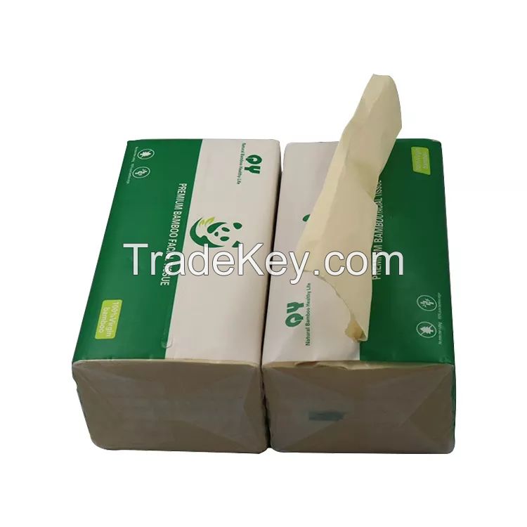 Biodegradable Good Quality Bamboo Facial Tissue Paper