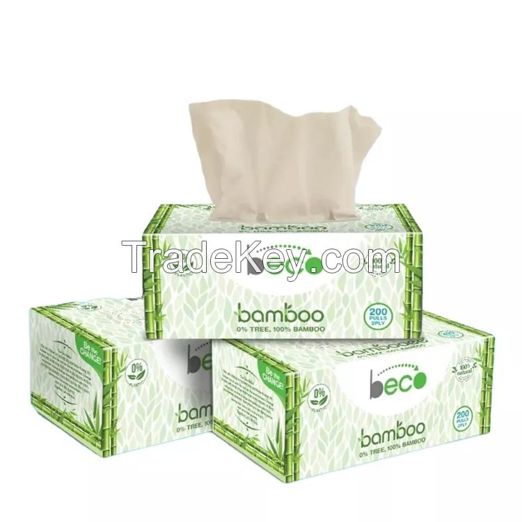 Soft pack 3 layer triple facial tissue bamboo pulp toilet tissue paper pocket tissue