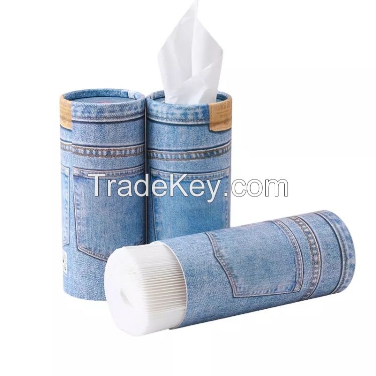 Traveling Tissues Round Cylinder Box Facial Tissues Tubes Disposable Perfect Fit for Car Tissue Cup Holder