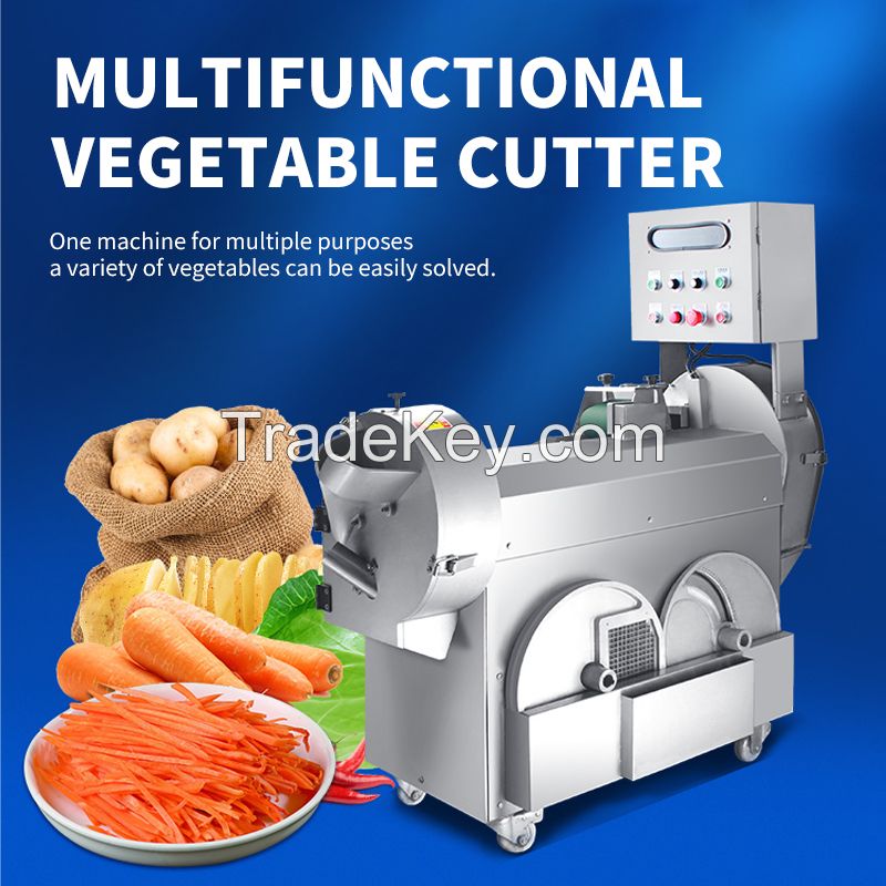 The vegetable cutting machine is multi-purpose, and the size of the vegetable cutting specifications can be adjusted according to different needs, which is convenient and fast