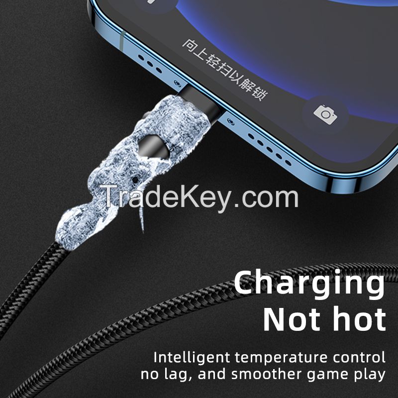  Ecommerce Wholesale Mobile Phone Accessories 3 in 1 540 Degrees Rotating Lightning Charger USB Lead to Phone Magnetic Charging Cable Line Power Supply 