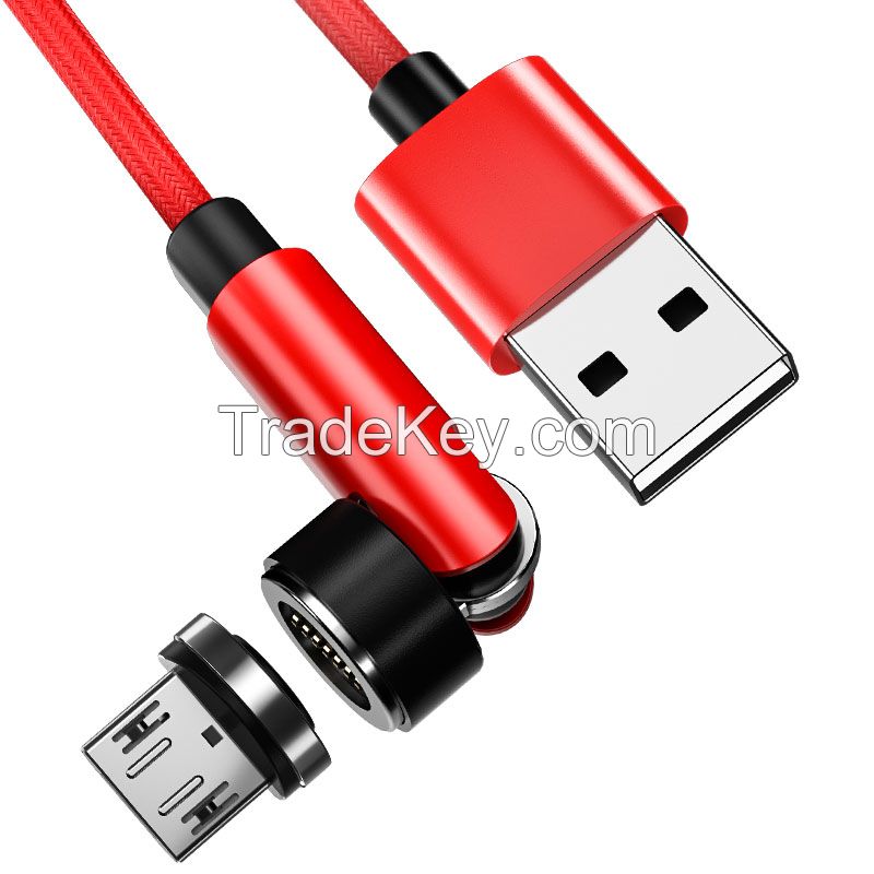 Mobile Phone Accessories 3 in 1 540 Degrees Rotating Lightning Charger USB Lead to Phone Magnetic Charging Cable Line Power Supply 