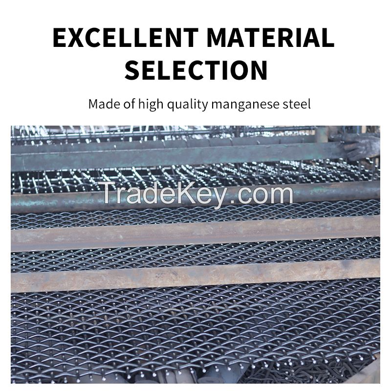 Manganese steel preparation sieve mining sand and gravel vibrating screen mesh anti-blocking wear-resistant classification tumbler screen plate industrial sand sieve mesh