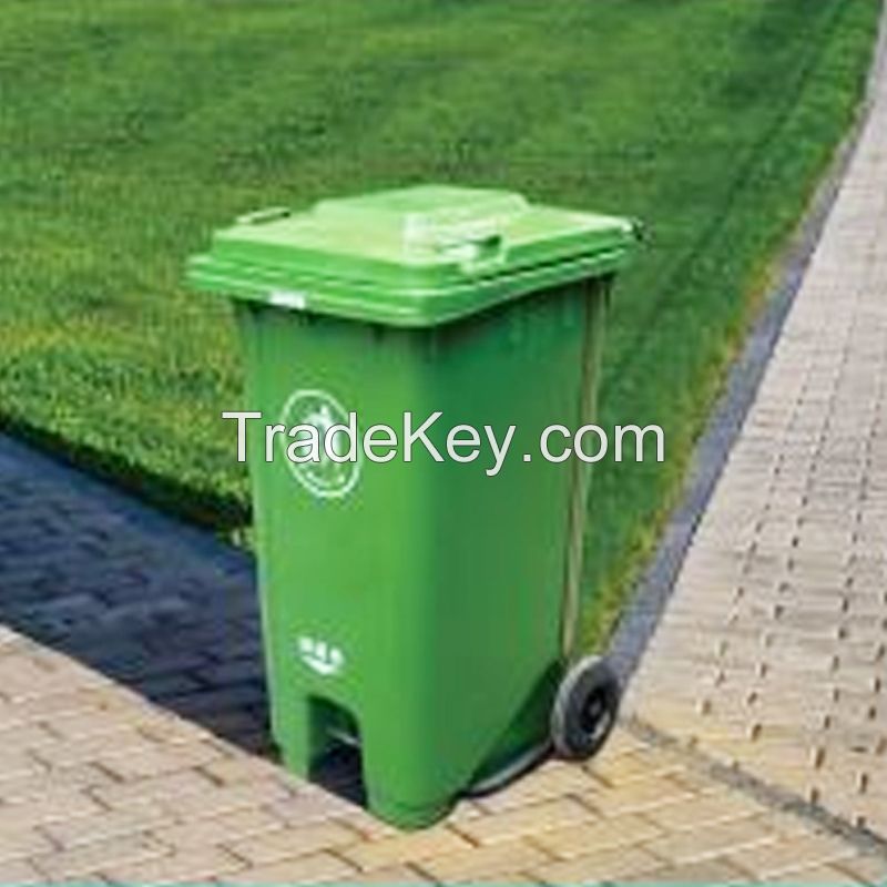 Large garbage can large outdoor sanitation thickening property community outdoor environmental protection classification plastic cover flip medical garbage can Hotel large commercial green 100L