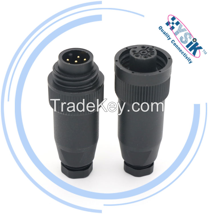 PG9 RD24 6+PE male cable connector waterproof screw series unshielded connector