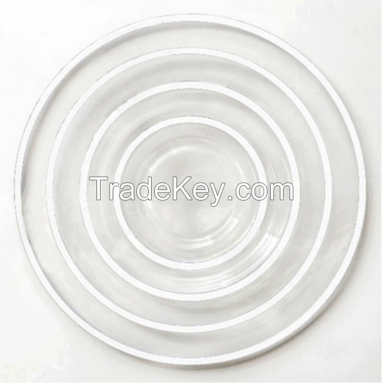 Wholesale Large Inventory Restaurant Hotels Gold Black Rim Clear Dinner Plate Wedding Glass Charger Plates Sets Dinnerware Sets