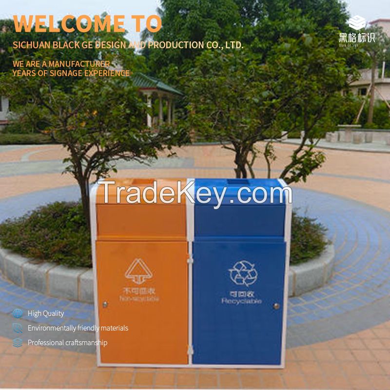 Customized garbage cans, leisure benches and kiosks