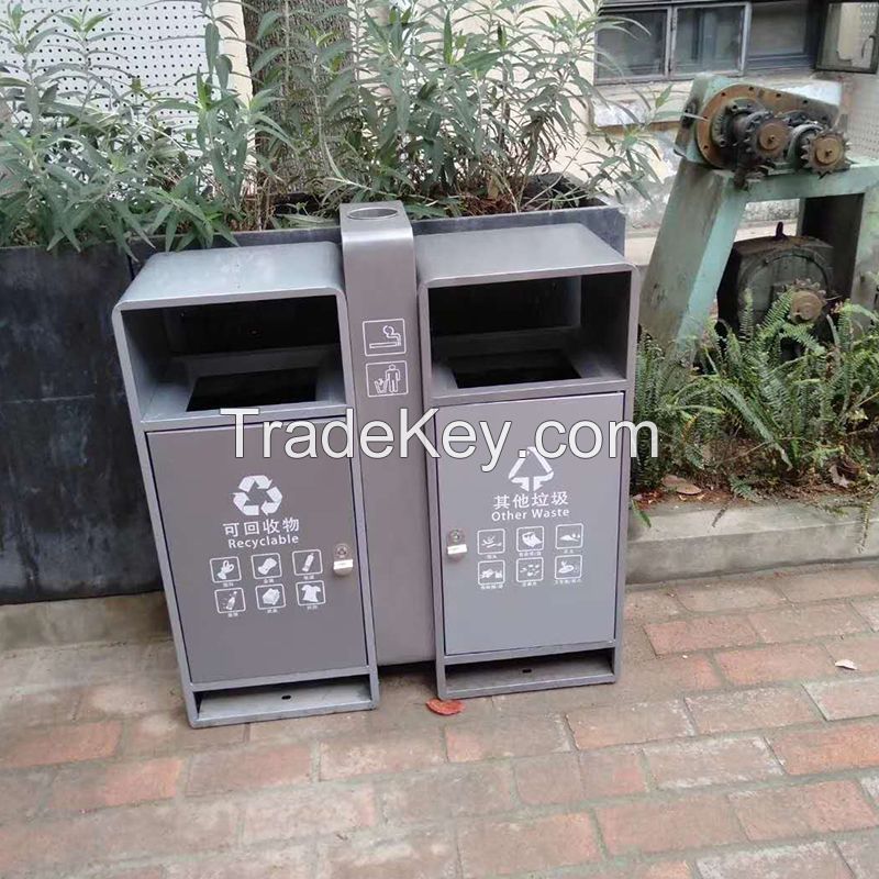 Customized garbage cans, leisure benches and kiosks