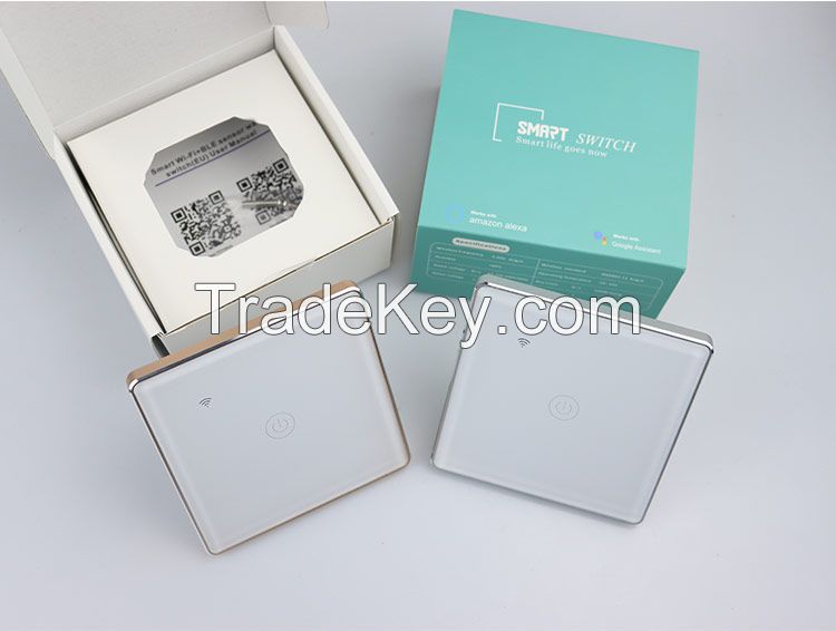 Metal bezel Smart Switch Wifi Zigbee KAISI 1 2 3 4 GANG 86 Glass Panel inteligente tuya wall touch switch