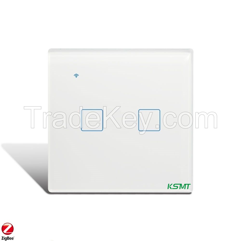 EU Zigbee Smart Touch Switch Wifi KAISI 1 2 3 4 GANG 86 Glass Panel inteligente tuya wall switch