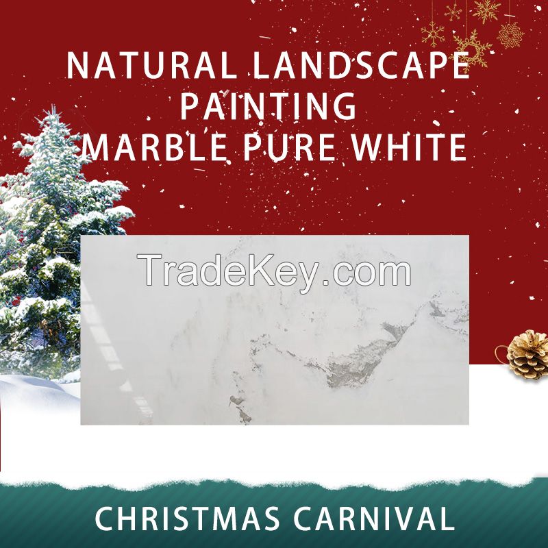 House building materials-natural landscape painting marble (pure white)