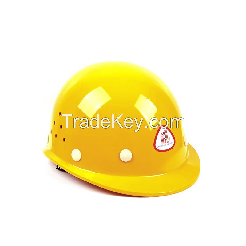 Safety helmet new national standard ABS breathable summer safety helmet dome FRP construction site construction engineering supervision power construction safety helmet dome breathable red 10 jacking up