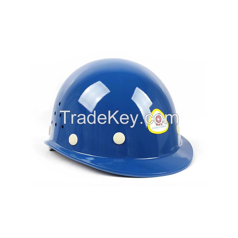 Safety helmet new national standard ABS breathable summer safety helmet dome FRP construction site construction engineering supervision power construction safety helmet dome breathable red 10 jacking up
