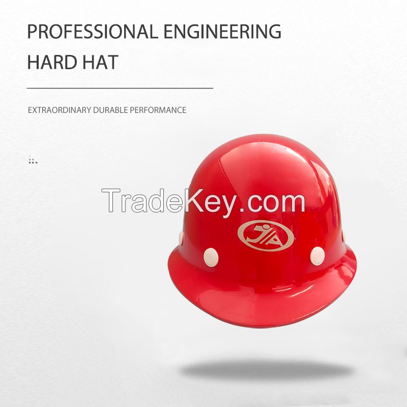 Safety helmet construction site red safety helmet summer breathable building construction high-strength FRP anti smashing helmet leadership supervision electrician labor protection 10 jacking up