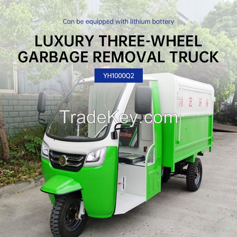 City garbage collection and transfer vehicle stainless steel luxury electric tricycle garbage truck