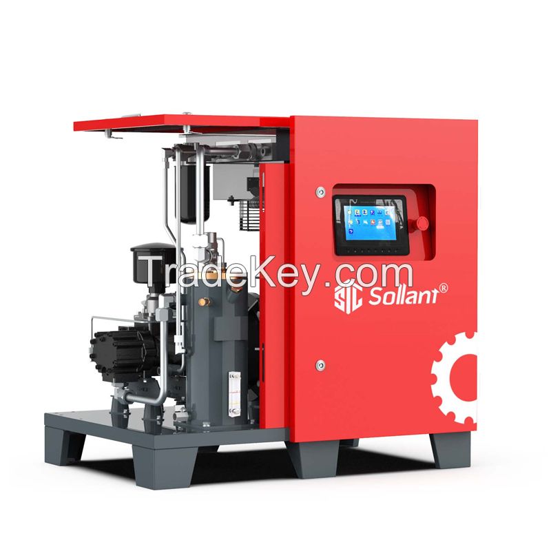 SOLLANT 7.5kw Variable Frequency 10HP Rotary Screw Air Compressor on Sale