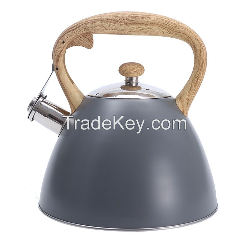 Stainless Steel Whistling Tea Kettle Whistling Tea Pot, Works For All Stovetops 3.0L