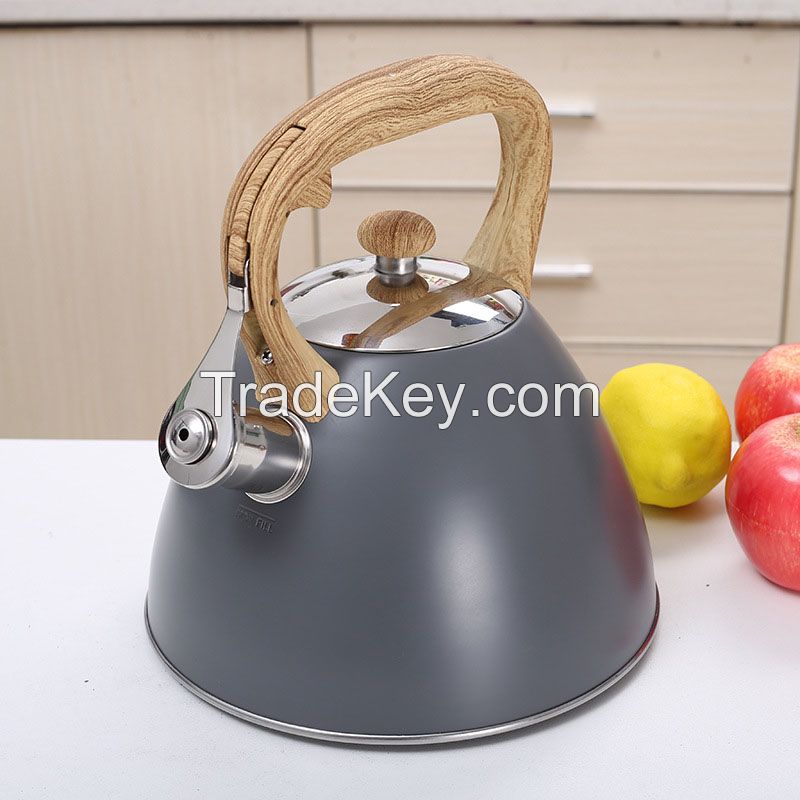 Stainless Steel Whistling Tea Kettle Whistling Tea Pot, Works For All Stovetops 3.0L