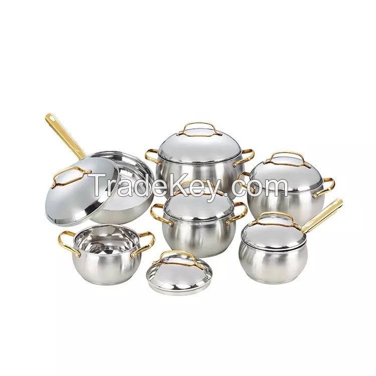 Factory Supply 20-Piece Multi-Ply Stainless Steel Cookware Set casserole high-end popular pots and pans OEM