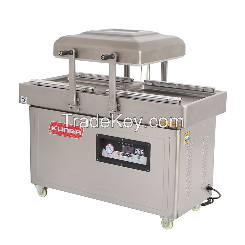 Double chamber vacuum packing machine suitable for meat cheese
