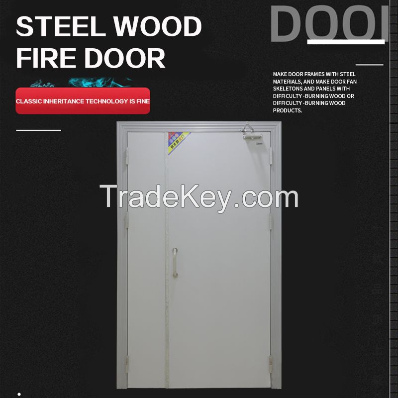 Fire door steel steel wooden material stainless steel grade A and B large number of engineering fire doors are preferably customized grade a 1.5*2.3*0.045